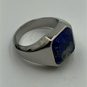 2140- Lapis Lazuli Natural Gemstone Handmade Men's Ring Size 10.5 NWT